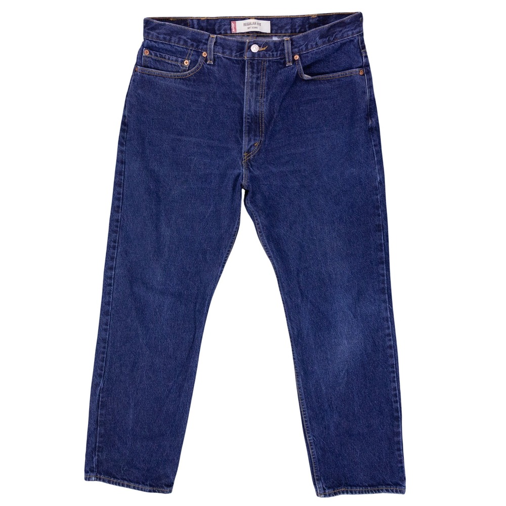 VTG Levis Y2K Jeans 505 Regular Fit Mens 38x30 Blue Dark Wash Cotton USA Made